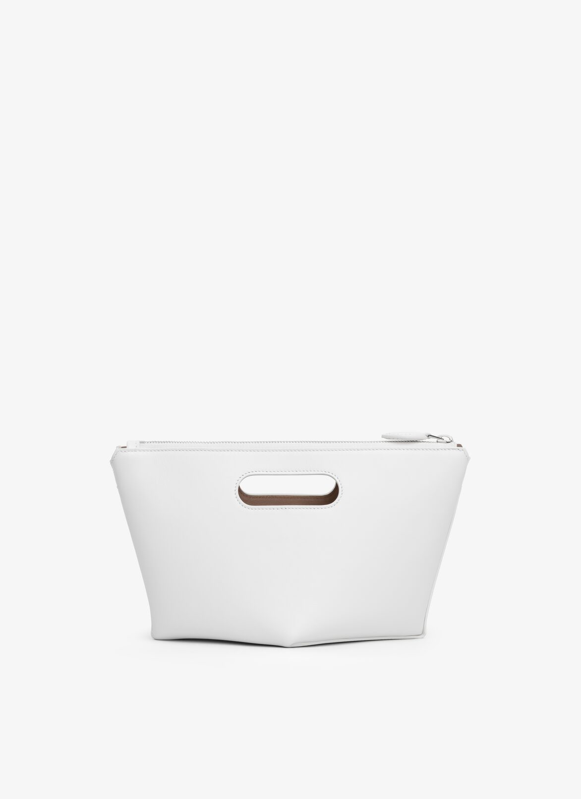 FOLDED ZIPPED BAG IN CALFSKIN ALAÏA OPTIC WHITE FOLDED ZIPPED BAG IN CALFSKIN